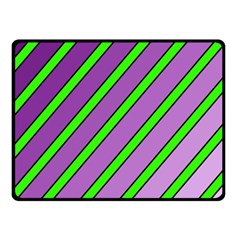 Purple And Green Lines Fleece Blanket (small)