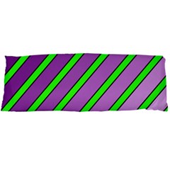 Purple And Green Lines Body Pillow Case Dakimakura (two Sides) by Valentinaart