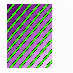 Purple And Green Lines Large Garden Flag (two Sides) by Valentinaart