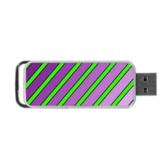 Purple And Green Lines Portable Usb Flash (one Side)