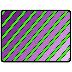 Purple And Green Lines Double Sided Fleece Blanket (large)  by Valentinaart