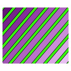 Purple And Green Lines Double Sided Flano Blanket (small)  by Valentinaart