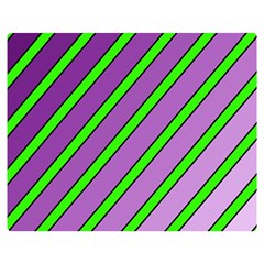 Purple And Green Lines Double Sided Flano Blanket (medium) 