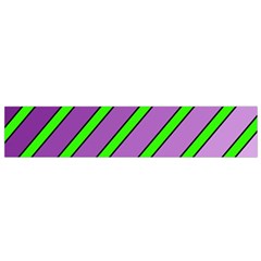 Purple And Green Lines Flano Scarf (small)