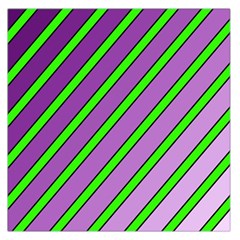 Purple And Green Lines Large Satin Scarf (square)