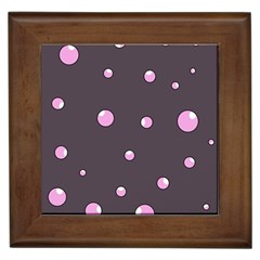 Pink Bubbles Framed Tiles