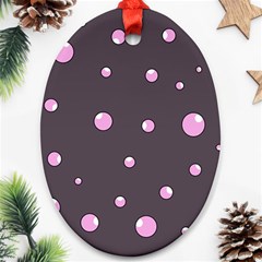 Pink Bubbles Ornament (oval) 