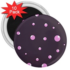 Pink Bubbles 3  Magnets (10 Pack) 