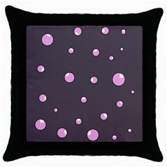 Pink Bubbles Throw Pillow Case (black)