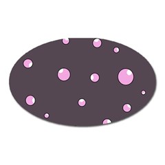 Pink Bubbles Oval Magnet