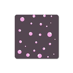 Pink Bubbles Square Magnet