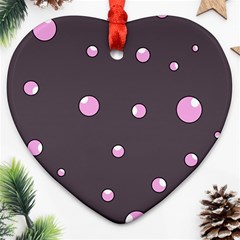 Pink Bubbles Heart Ornament (2 Sides) by Valentinaart