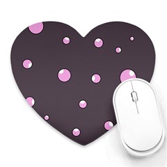 Pink Bubbles Heart Mousepads by Valentinaart