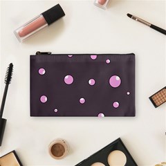 Pink Bubbles Cosmetic Bag (small)  by Valentinaart