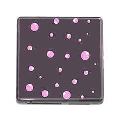 Pink Bubbles Memory Card Reader (square) by Valentinaart