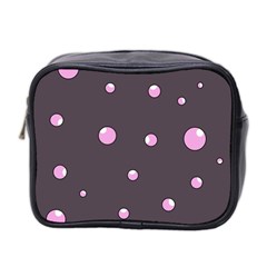 Pink Bubbles Mini Toiletries Bag 2-side by Valentinaart