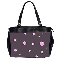 Pink Bubbles Office Handbags (2 Sides)  by Valentinaart