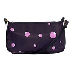 Pink Bubbles Shoulder Clutch Bags by Valentinaart