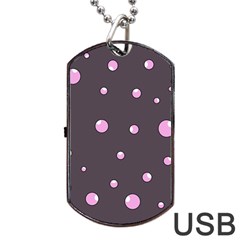 Pink Bubbles Dog Tag Usb Flash (one Side)