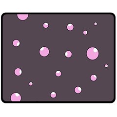 Pink Bubbles Double Sided Fleece Blanket (medium)  by Valentinaart