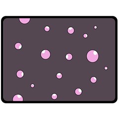 Pink Bubbles Double Sided Fleece Blanket (large)  by Valentinaart