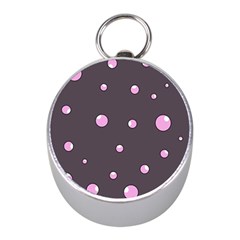 Pink Bubbles Mini Silver Compasses