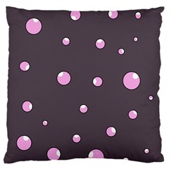 Pink Bubbles Large Flano Cushion Case (one Side)