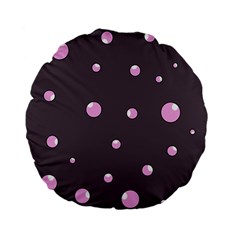 Pink Bubbles Standard 15  Premium Flano Round Cushions