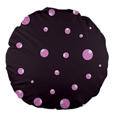 Pink Bubbles Large 18  Premium Flano Round Cushions