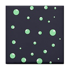 Green Bubbles Tile Coasters