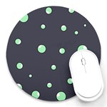 Green bubbles Round Mousepads Front