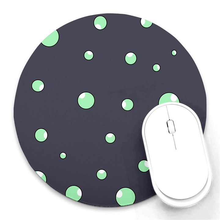 Green bubbles Round Mousepads