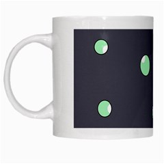 Green Bubbles White Mugs by Valentinaart