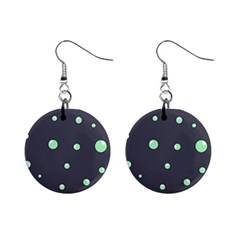 Green Bubbles Mini Button Earrings by Valentinaart