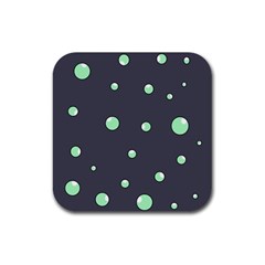 Green Bubbles Rubber Coaster (square) 