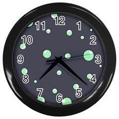 Green Bubbles Wall Clocks (black)