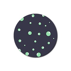 Green Bubbles Rubber Coaster (round) 