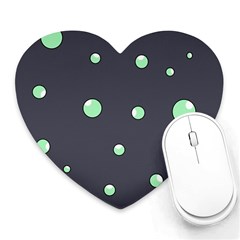 Green Bubbles Heart Mousepads by Valentinaart