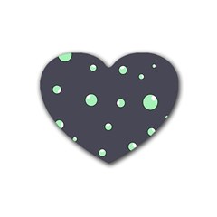 Green Bubbles Heart Coaster (4 Pack) 