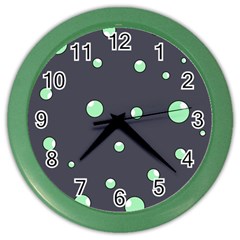 Green Bubbles Color Wall Clocks