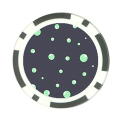 Green Bubbles Poker Chip Card Guards