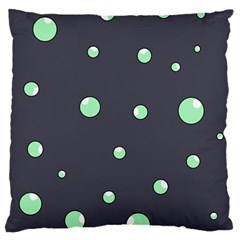 Green Bubbles Large Cushion Case (one Side)