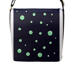 Green Bubbles Flap Messenger Bag (l) 