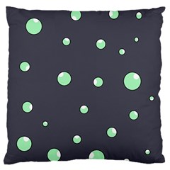 Green Bubbles Large Flano Cushion Case (two Sides)