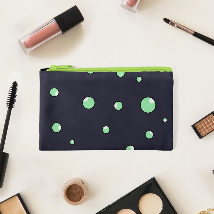 Green bubbles Cosmetic Bag (XS)