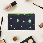 Green bubbles Cosmetic Bag (XS) Back