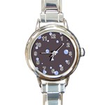 Blue bubbles Round Italian Charm Watch Front