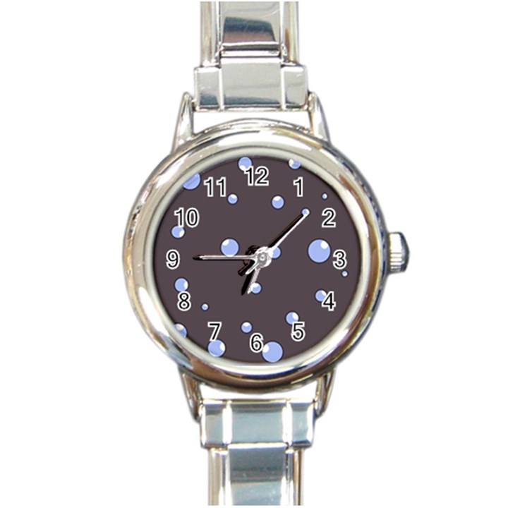 Blue bubbles Round Italian Charm Watch