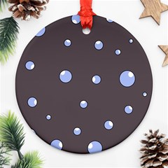 Blue Bubbles Ornament (round)  by Valentinaart