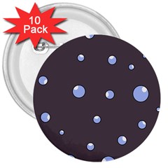 Blue Bubbles 3  Buttons (10 Pack)  by Valentinaart